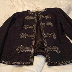 Chico’s Black Beaded Sparkle Denim Jacket